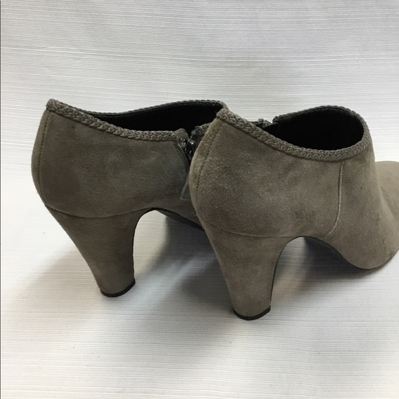 Neutral Suede Leather Booties by Tahari - Picture 5 of 7